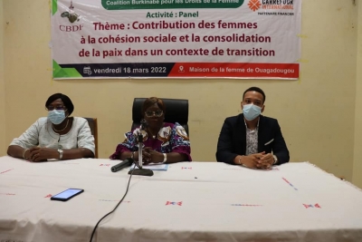 FEMME ET COHESION SOCIAL : LA CBDF A TENU UN PANEL SUR LE GENRE, PARTICIPATION DES FEMMES AUX SPHERES DE DECISION, PAIX ET SECURITE